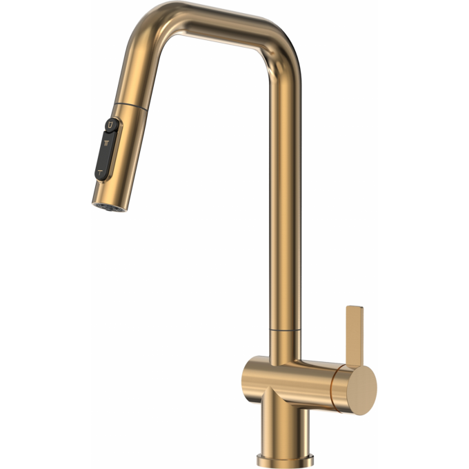 Смеситель кухонный GRANULA KS-7273 золото сатин, сталь PF7273-D1 Gold